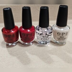 NWT OPI MINI'S SET OF 4: RED'S, CLEAR, OFF-WHITE!